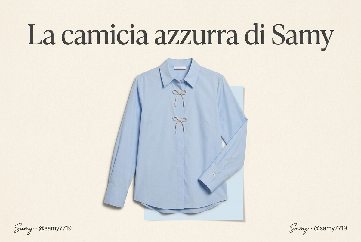 La camicia azzurra Only di Samy: piccoli fiocchi, nuove idee di stile
