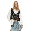 Desigual Camicia Donna Bianca 95 Cotone 5 Poliammide Colletto Classico