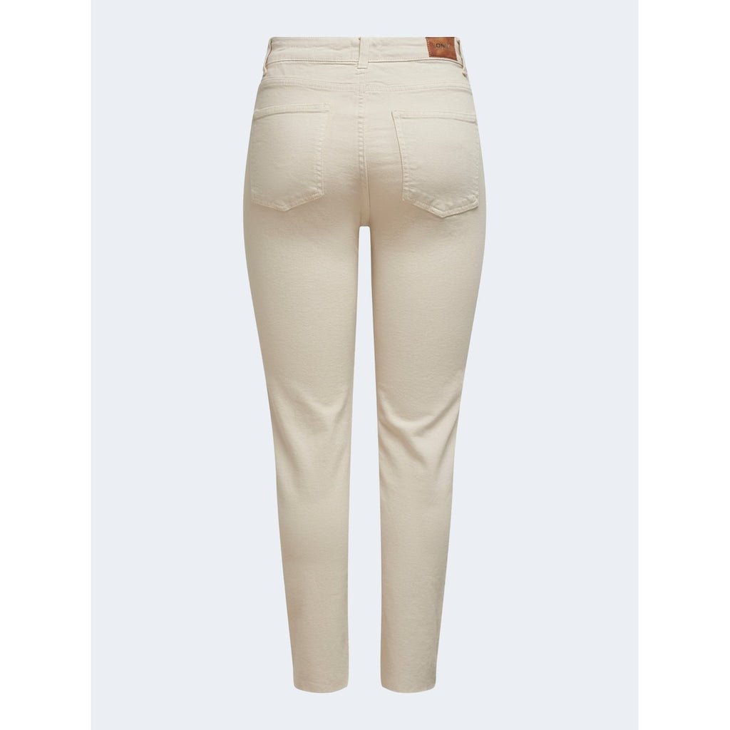 Only Jeans Donna Aderente Beige Elasticizzato Con Tasche Primavera