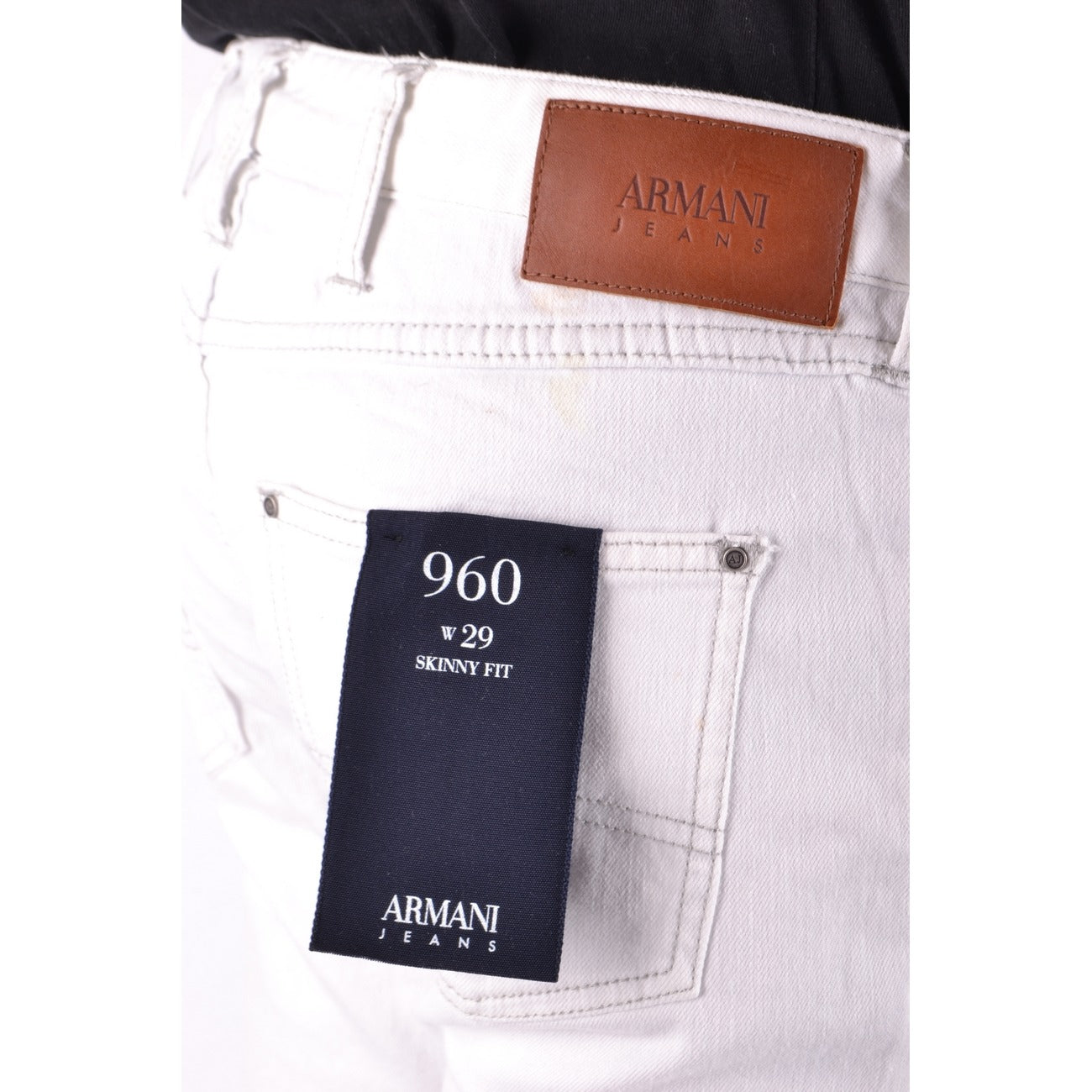 Armani Jeans Uomo Pantaloni Jeans Bianchi Slim Elastici Cotone 98 Stretch
