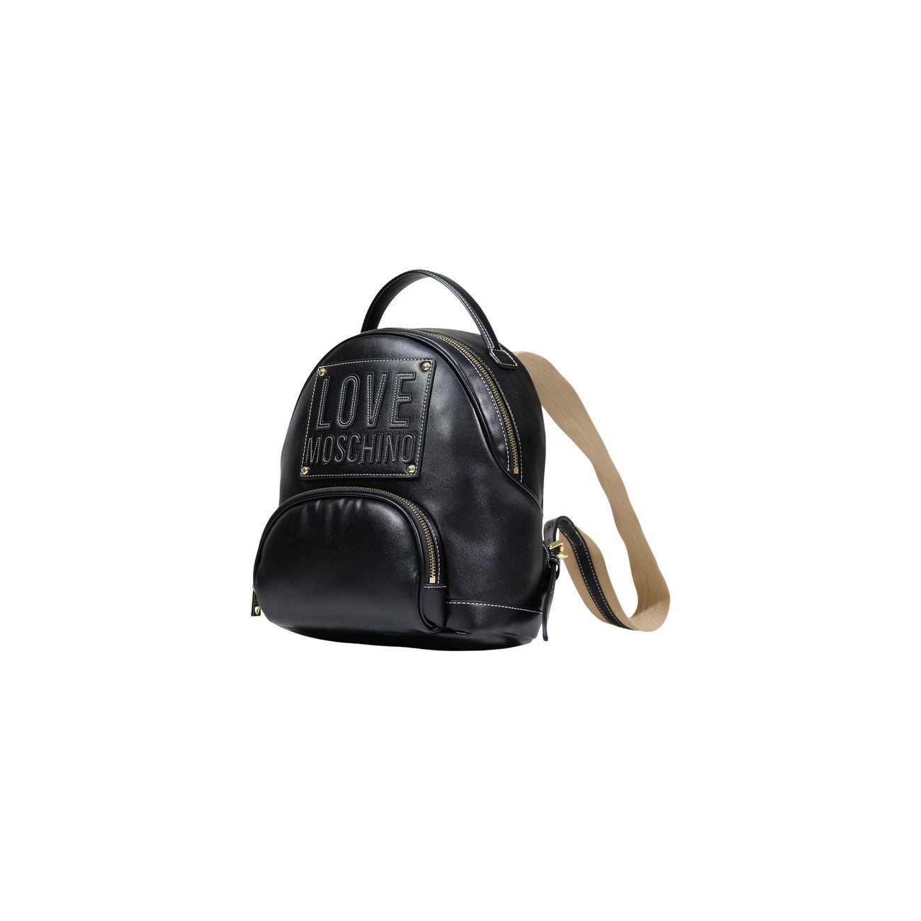 Love Moschino Zainetto Donna Nero Con Zip Tasche Interne Esterne