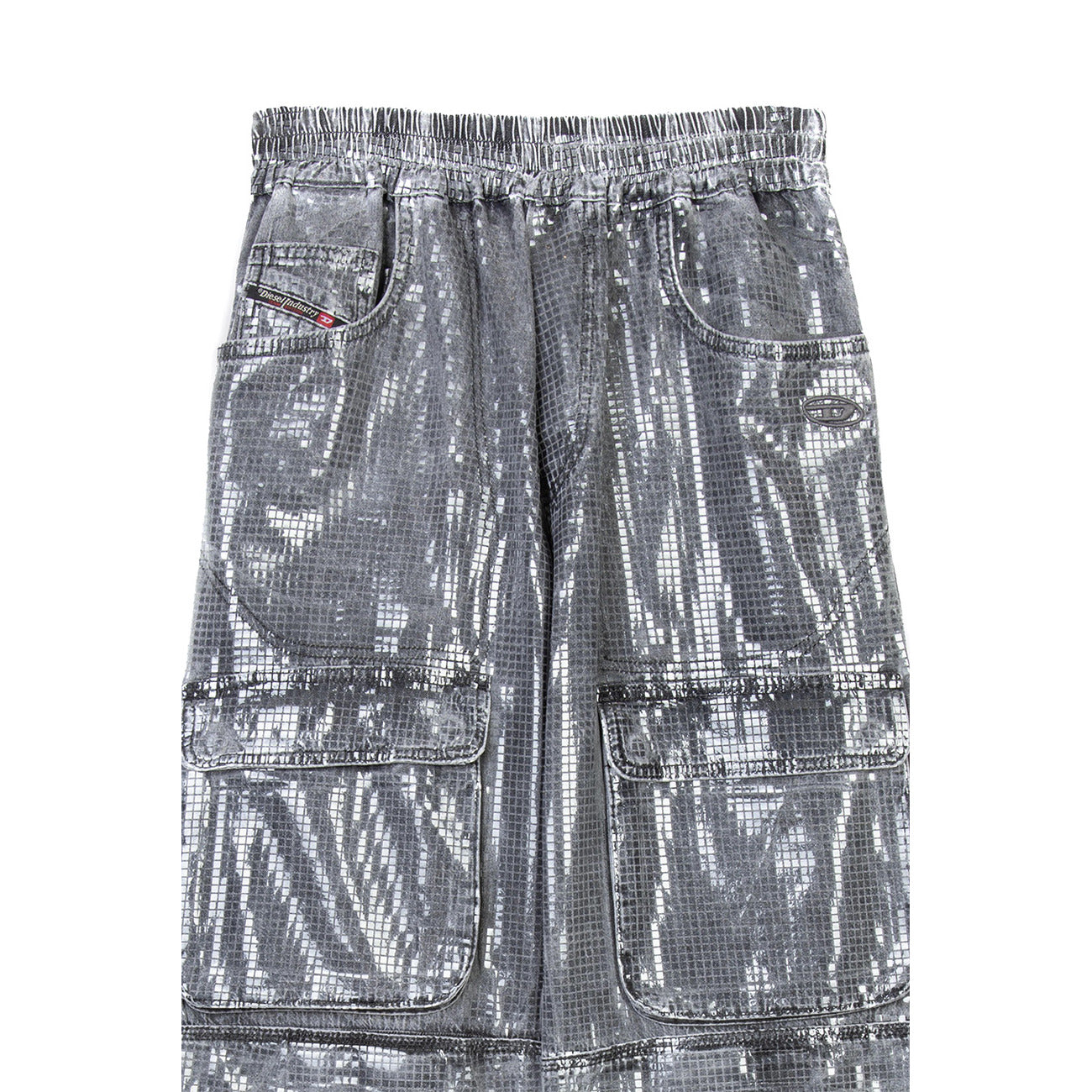 Diesel Pantaloni Donna Puro Cotone Grigio Primavera Estate Con Tasche