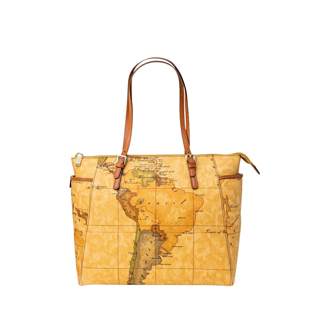 Alviero Martini Prima Classe Borsa Donna Beige A Mano Pelle Made In Italy Chiusura Con Cerniera W38 H29 L14