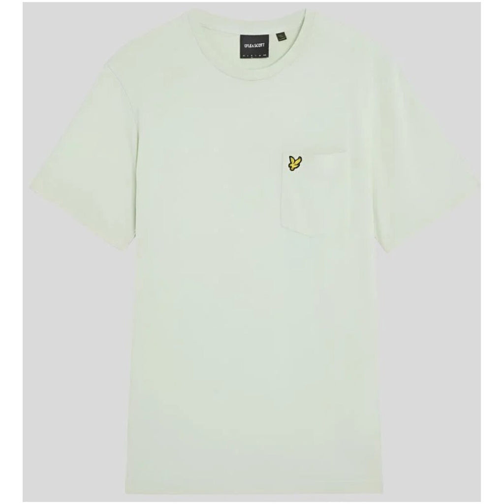 Lyle And Scott T Shirt Uomo Verde Stampa Taschino 100 Percento Cotone