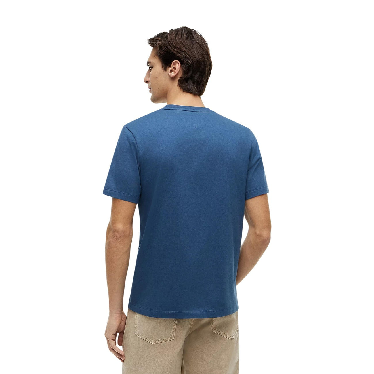 Tommy Hilfiger T Shirt Uomo Azzurro Cotone Organico Maniche Corte