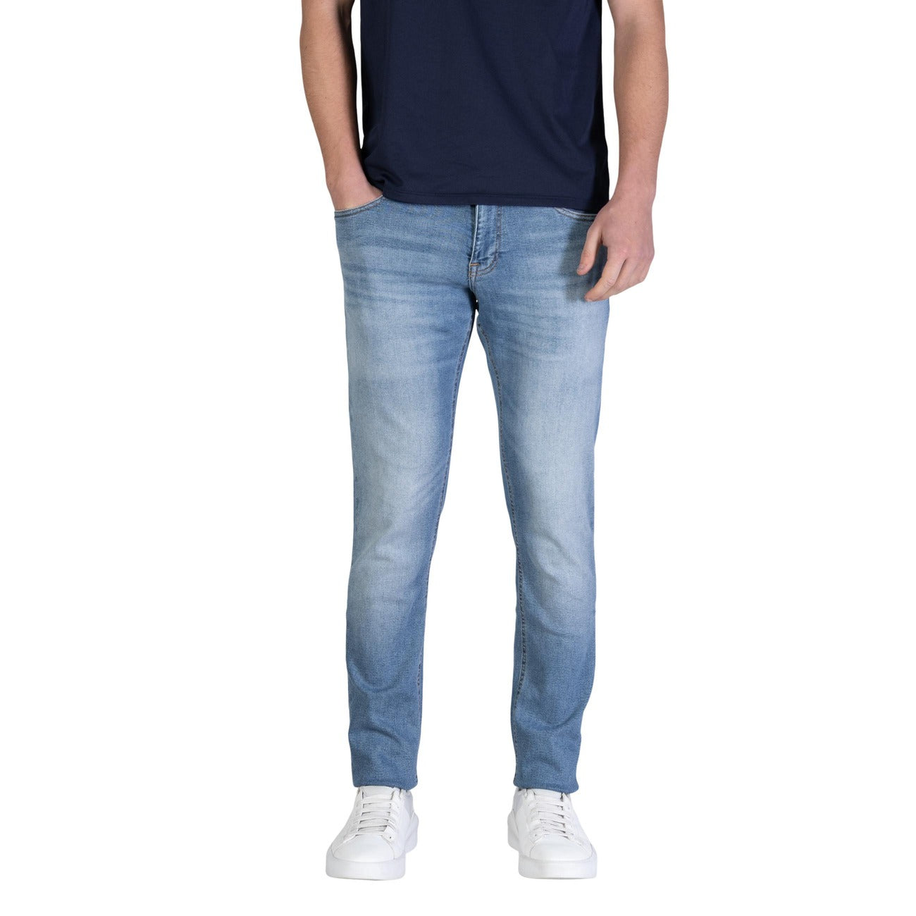 Tommy Hilfiger Jeans Uomo Azzurri Cotone Organico Elasticizzati