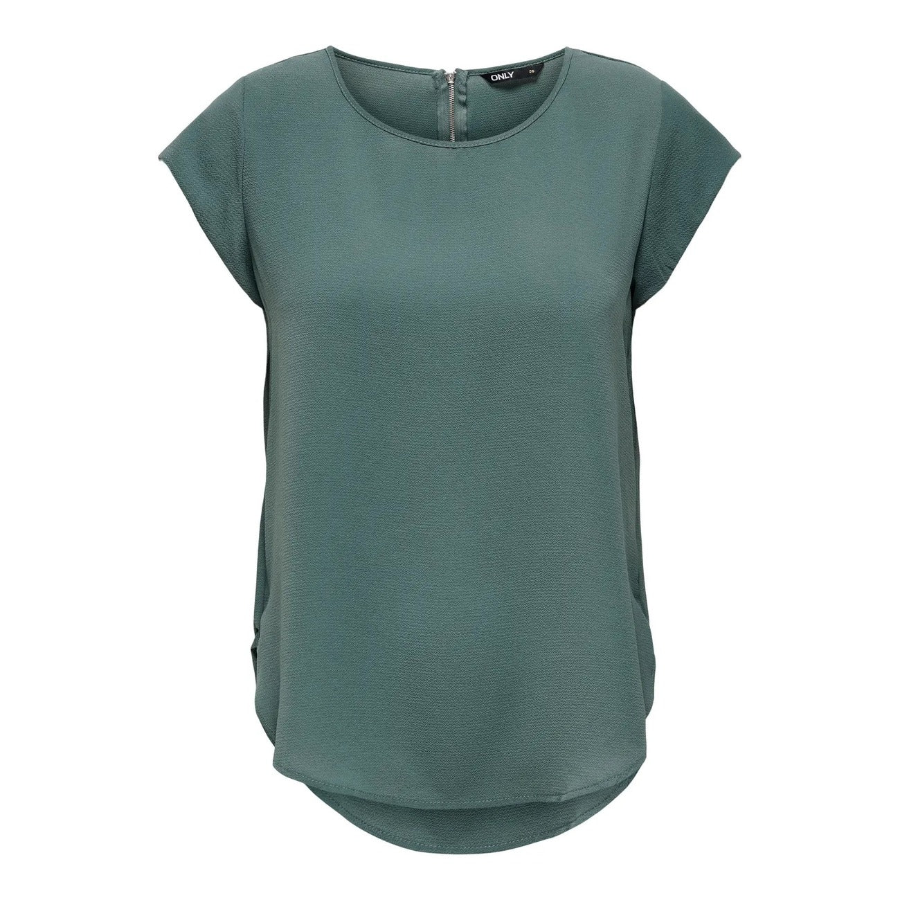 Only Blusa Donna Nera Maniche Corte Scollo Tondo Primavera Estate