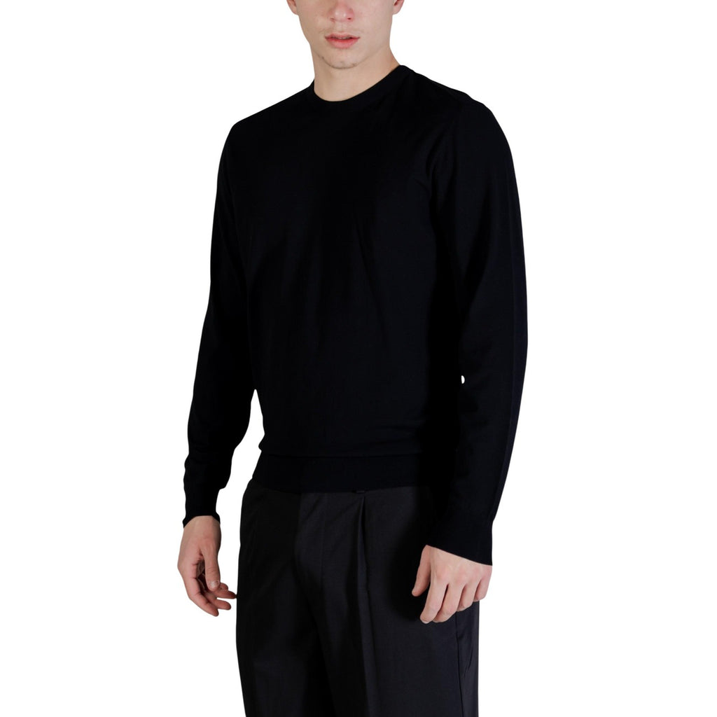 Guess Maglia Uomo Nero Maniche Lunghe Scollo Tondo Viscosa Poliestere