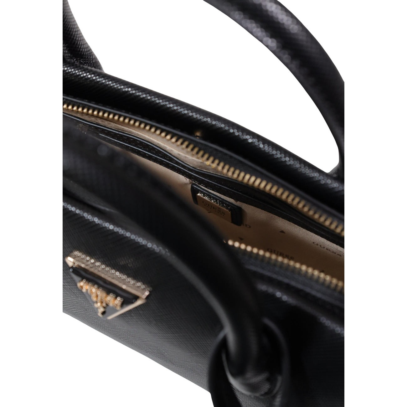 Guess Borsa Donna A Mano Nera Con Cerniera 32x15x9 Cm Elegante