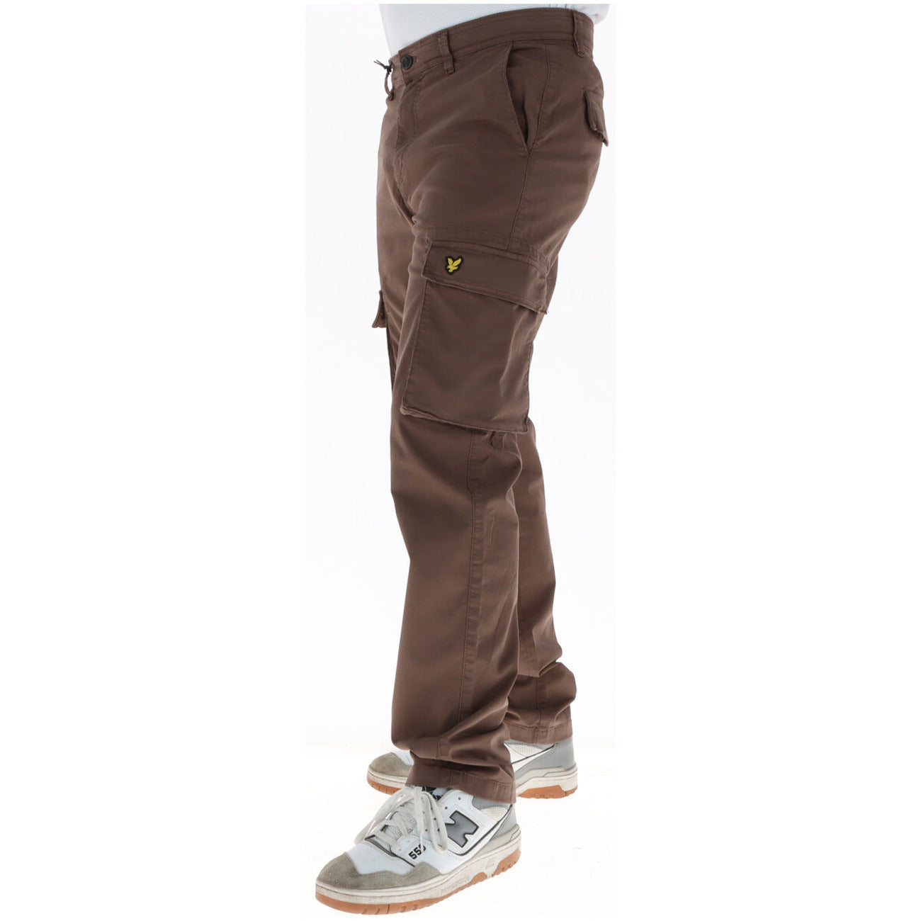 Lyle And Scott Pantaloni Uomo Chino Marrone Cotone Elastan Primavera Estate