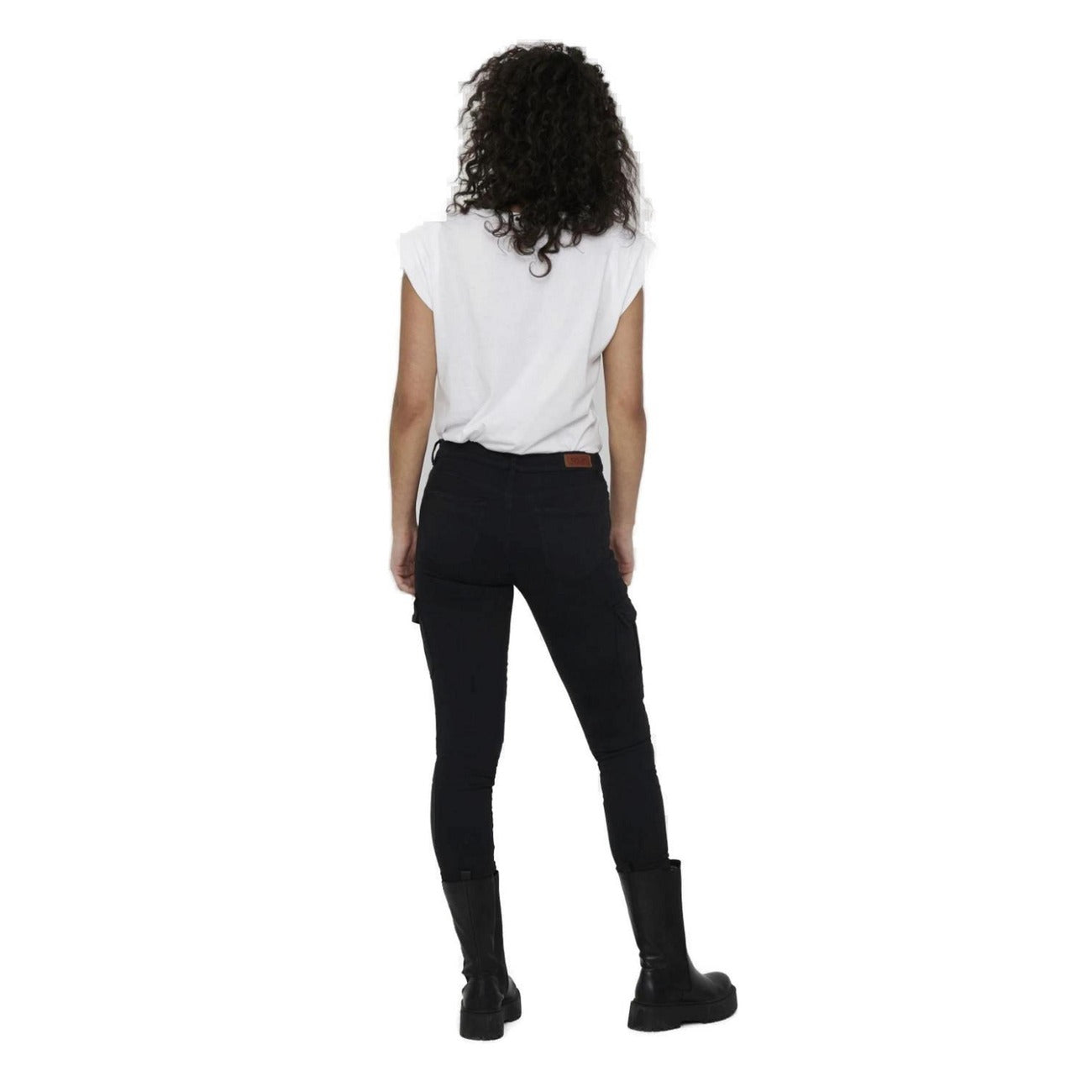 Jeans Donna Only Nero Con Zip E Bottone Elasticizzati 98 Cotone 2 Elastan