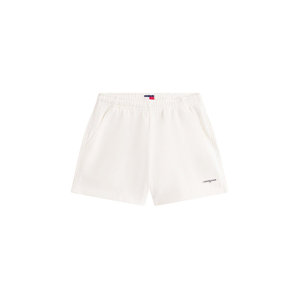 Tommy Hilfiger Jeans Shorts Donna Beige Cotone Organico Primavera Estate