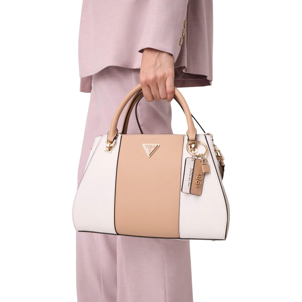 Guess Borsa Donna Noelle II Luxury Satchel Beige Con Tracolla
