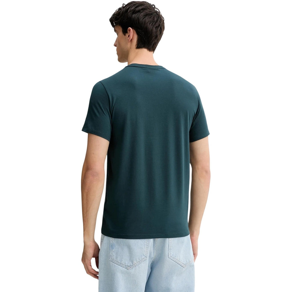 Calvin Klein T Shirt Uomo Verde Cotone Elastan Maniche Corte
