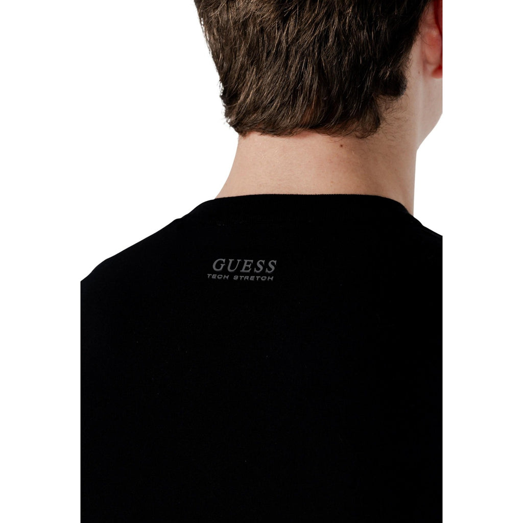 Guess Maglia Uomo Nero Maniche Lunghe Scollo Tondo Viscosa Poliestere