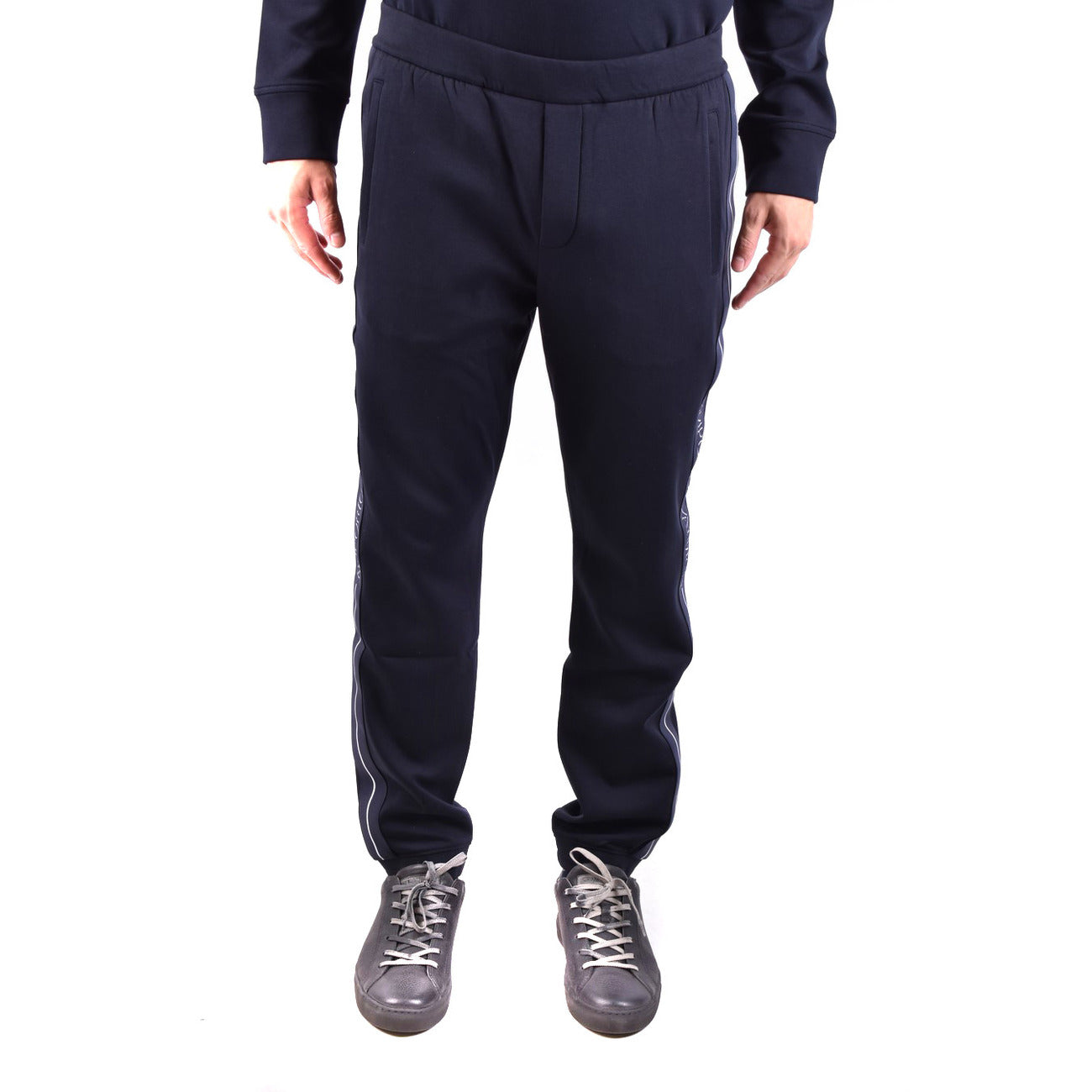 Emporio Armani Pantaloni Uomo Neri Autunno Inverno Elastan Poliestere