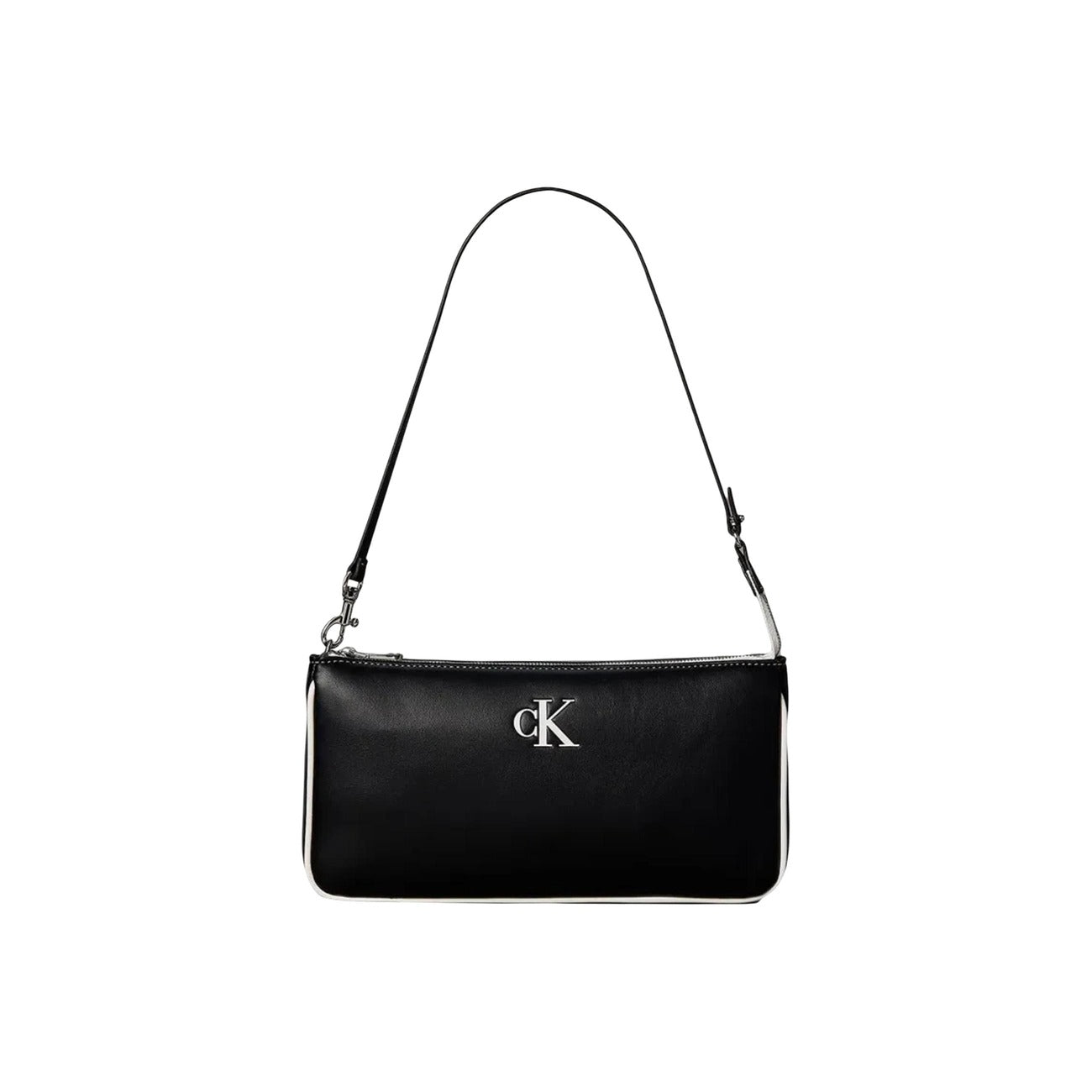 Calvin Klein Borsa Donna Convertible Pouch Nero A Mano Con Zip Interna Compact Elegante Autunno Inverno