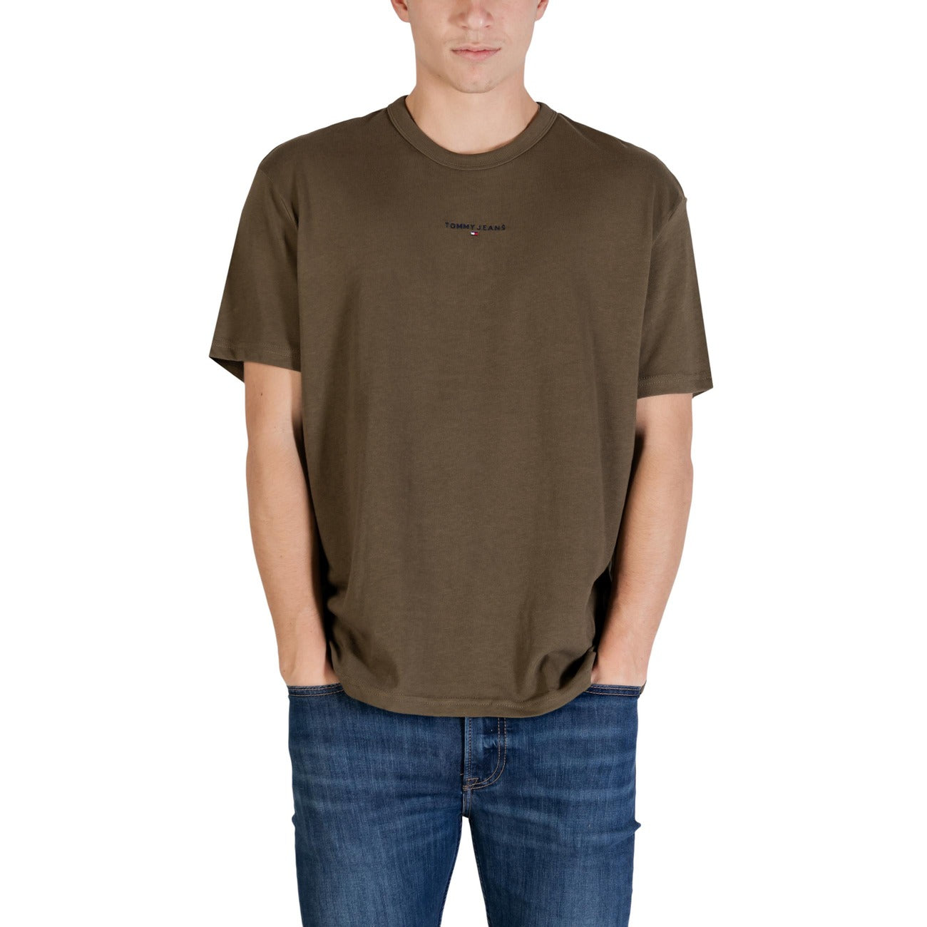 Tommy Hilfiger Jeans T Shirt Uomo Verde Cotone 100 Maniche Corte