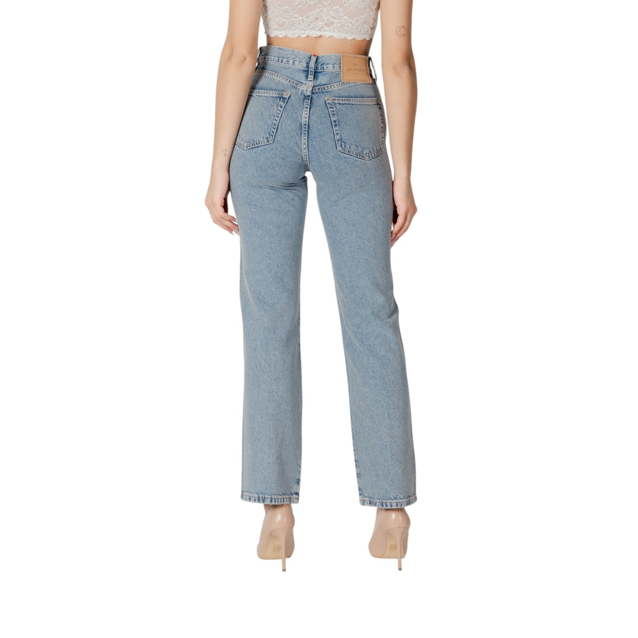 Only Jeans Donna Azzurri Con Strass Vita Alta Zip E Bottone Primavera