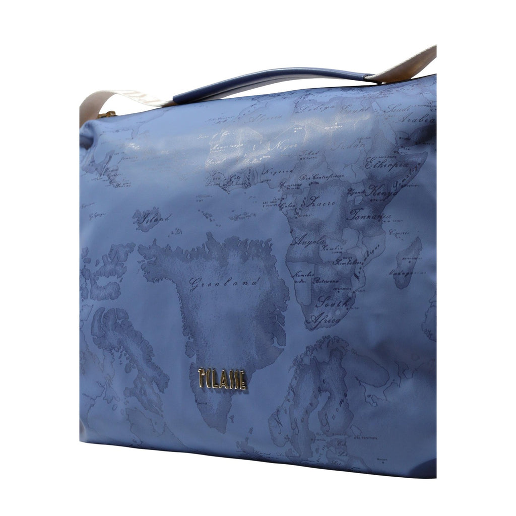 Alviero Martini Prima Classe Borsa Donna Blu Stampa A Mano Con Tracolla