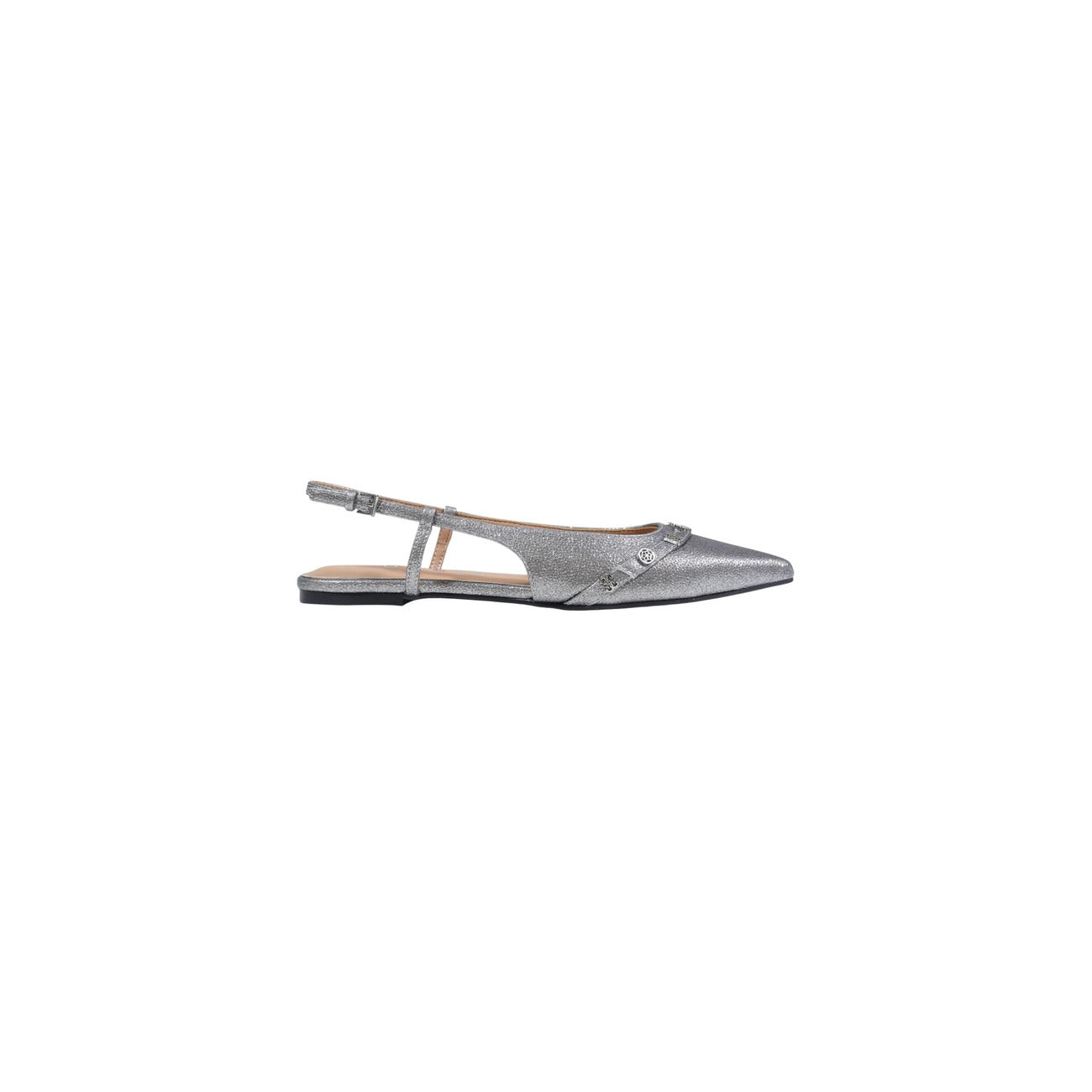 Guess Scarpe Basse Donna Grigie Punta Con Cinturino Fibbia Primavera
