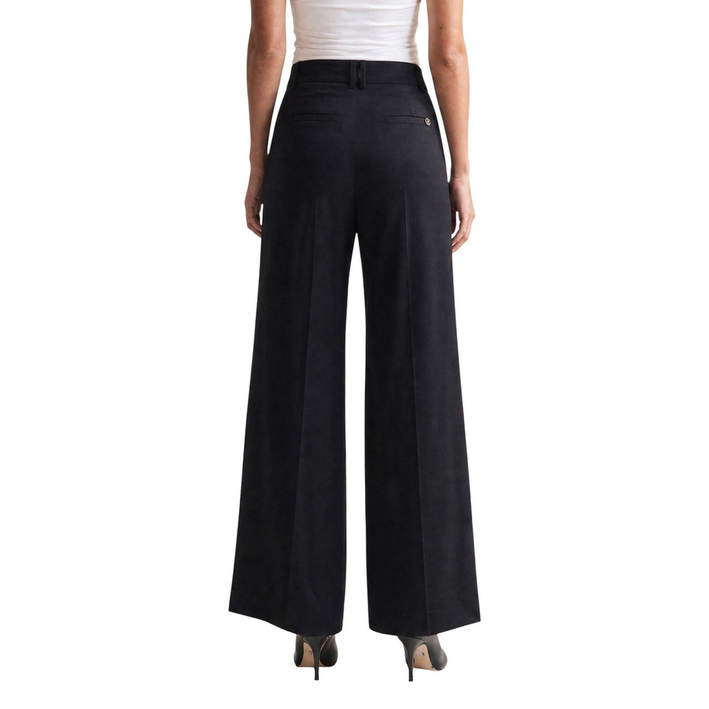 Guess Pantaloni Donna Wide Leg Bastienne Nero 100 Viscosa Primavera