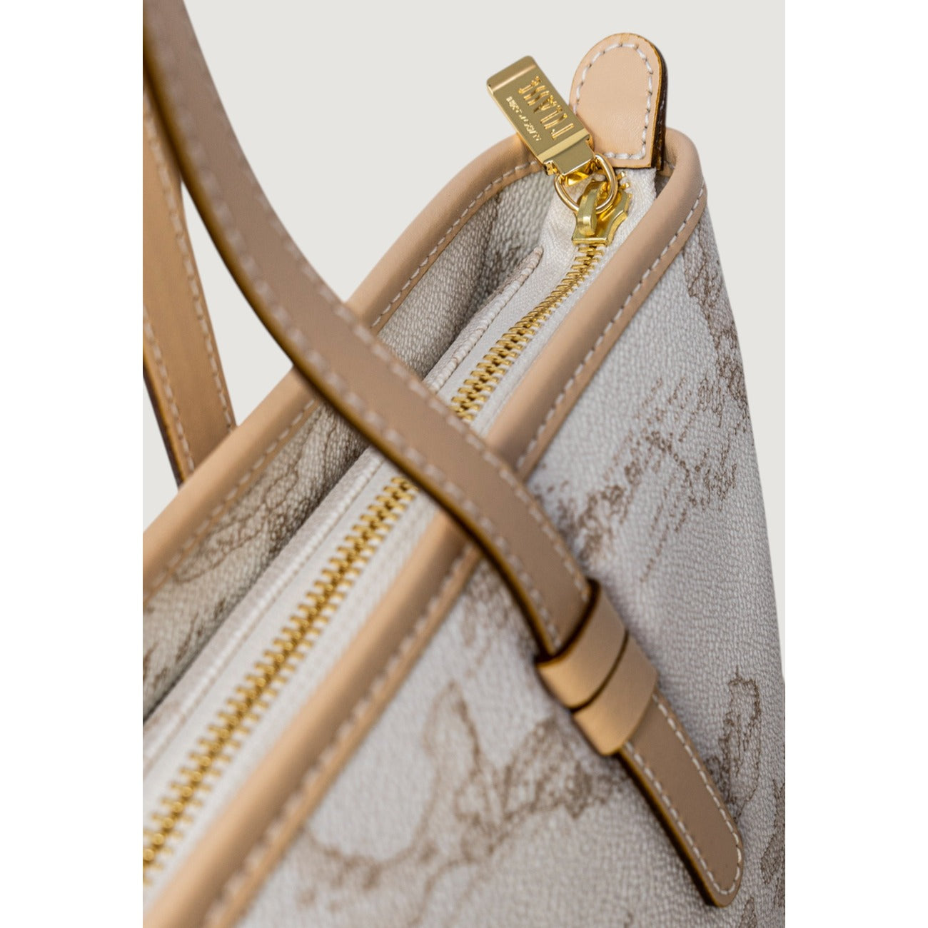 Alviero Martini Prima Classe Borsa Donna Bianco Stampa Pelle 36x23.5x13.5 Cm
