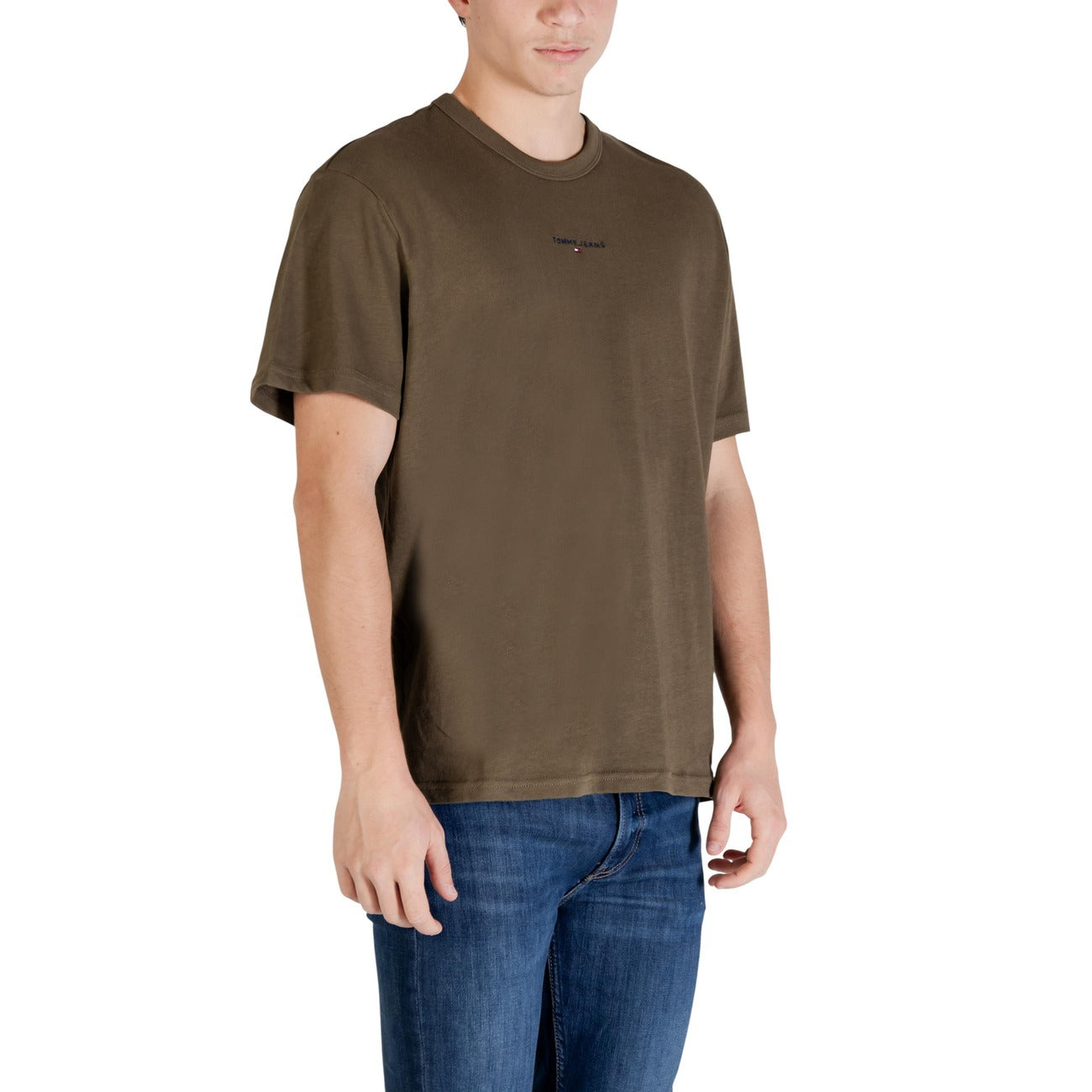 Tommy Hilfiger Jeans T Shirt Uomo Verde Cotone 100 Maniche Corte