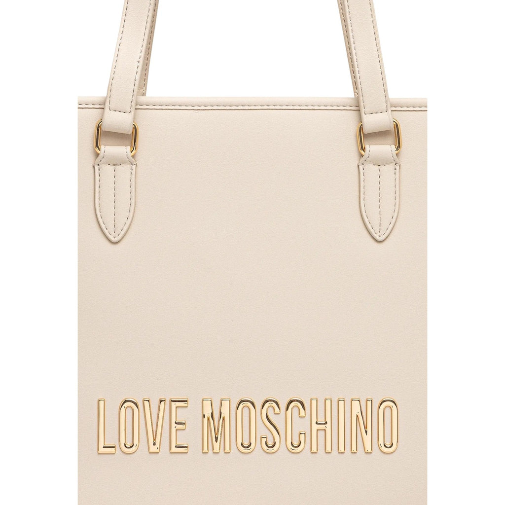 Love Moschino Borsa A Mano Donna Beige 38x28.5x13 In Poliuretano