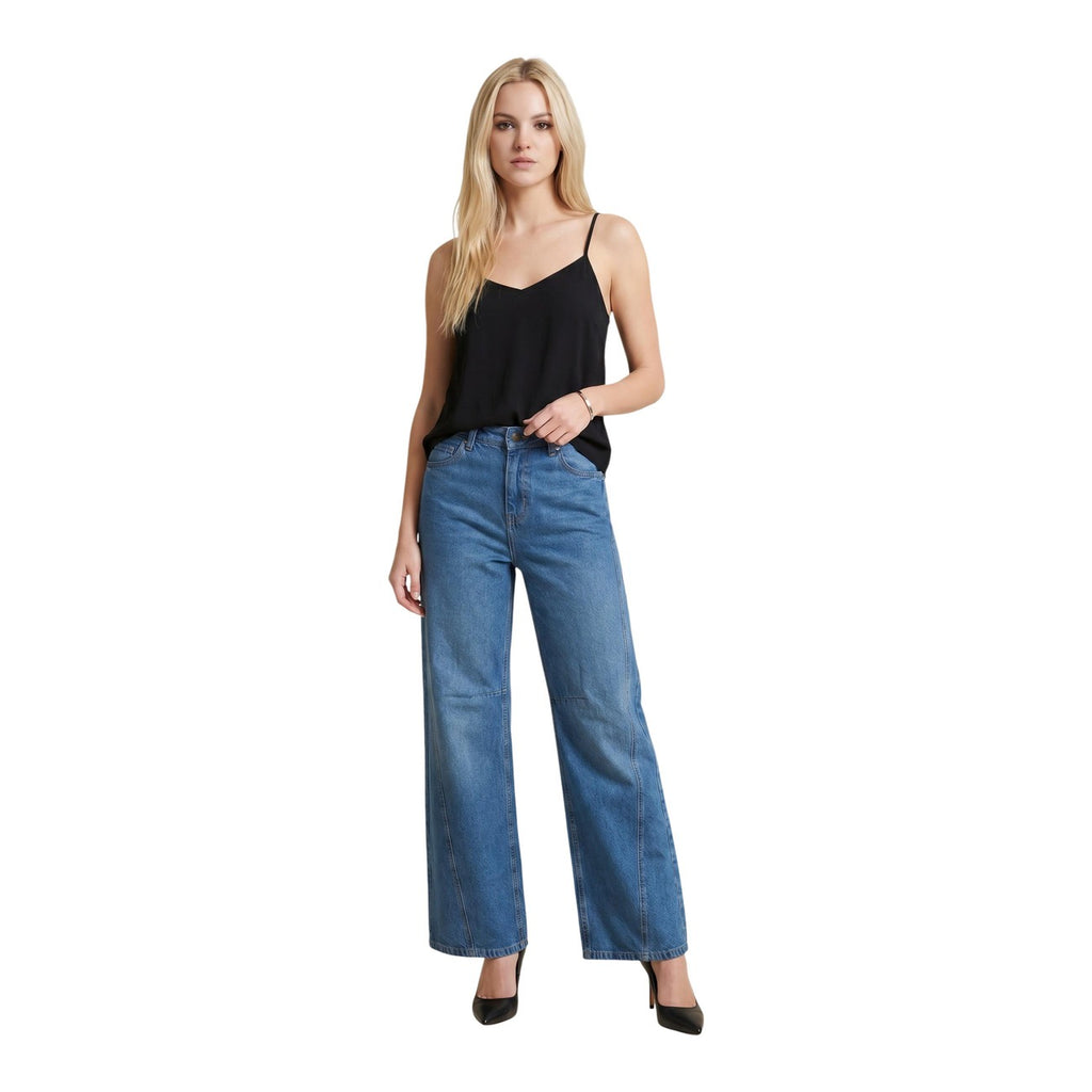 Only Canotta Donna Nero Scollo A V Spalline Viscosa 86 Poliestere 14