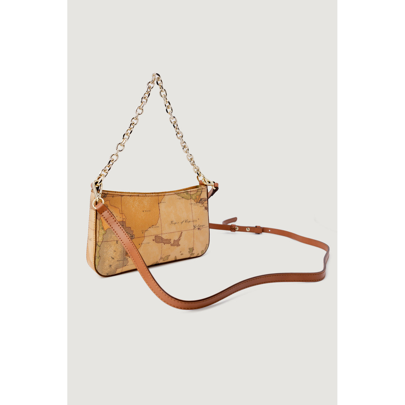 Alviero Martini Prima Classe Borsa Donna A Tracolla Beige Stampa Con Cerniera Made In Italy Autunno Inverno 11.5x19.5x3