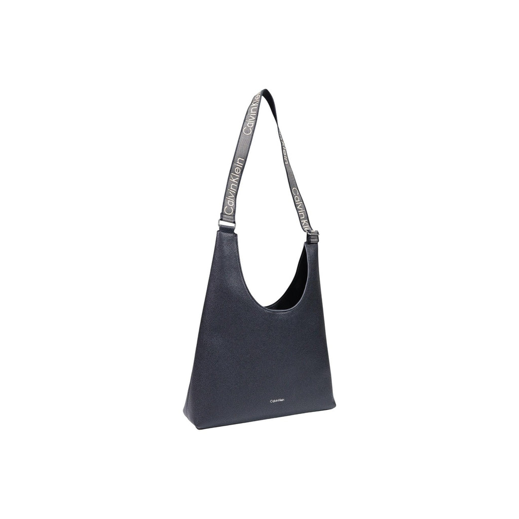Calvin Klein Borsa Donna A Tracolla Regolabile Nero Large Shoulder Con Chiusura A Cerniera 33cm