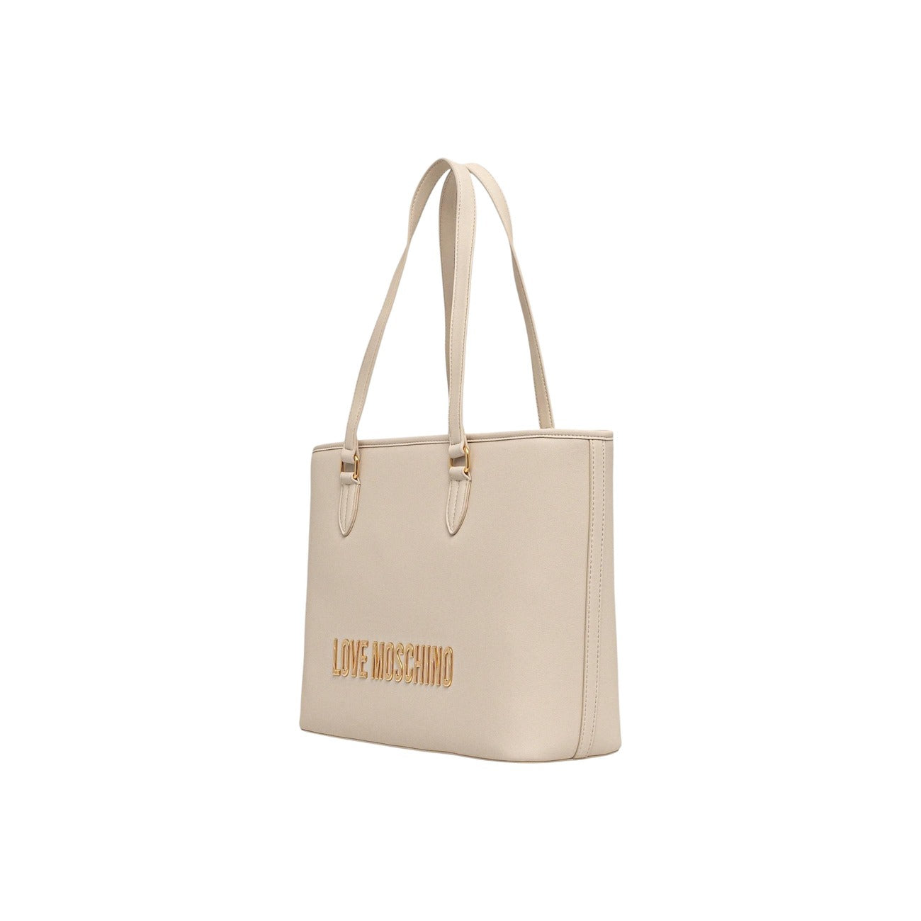 Love Moschino Borsa A Mano Donna Beige 38x28.5x13 In Poliuretano