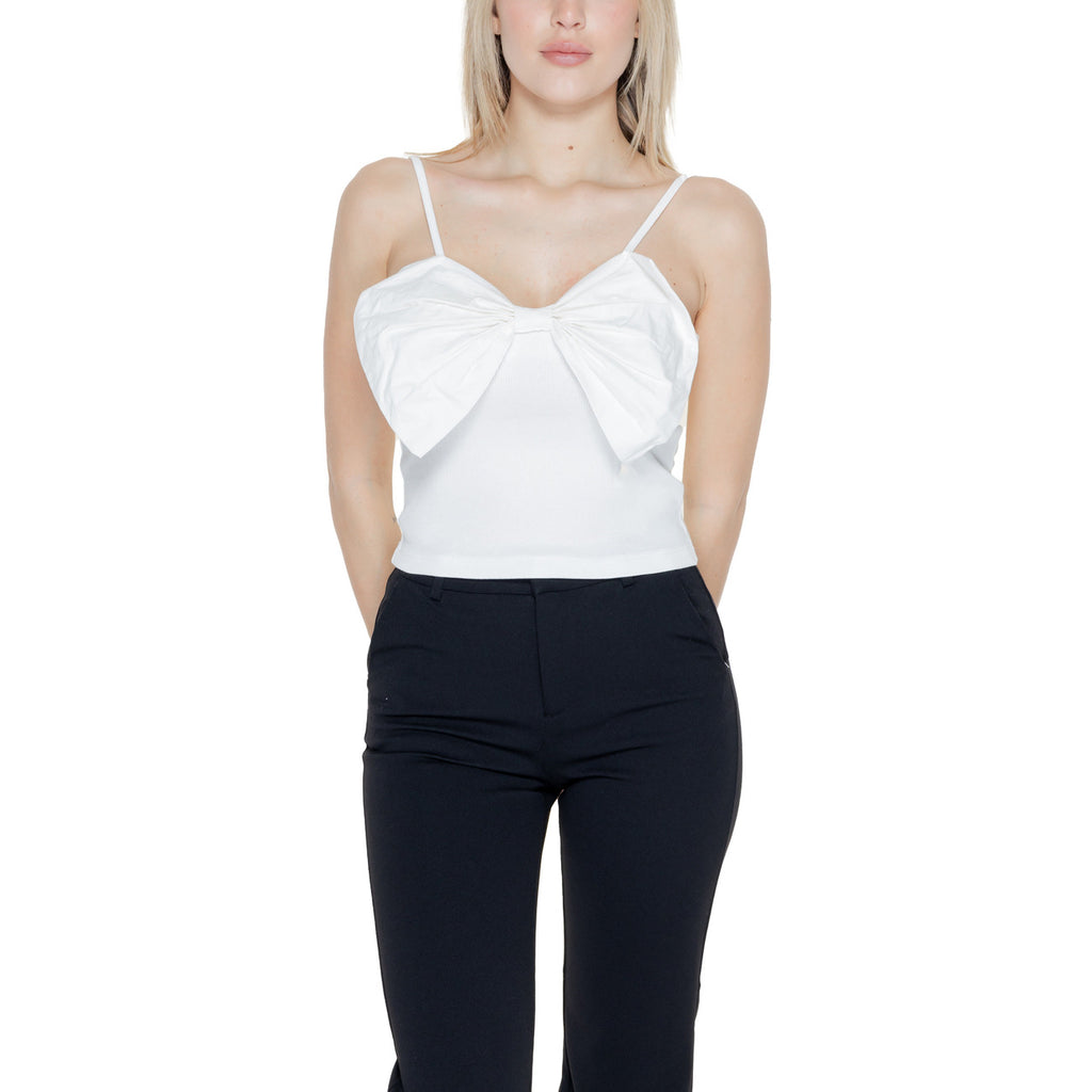 Only Canotta Donna Cotone Bianco Scollo Cuore Elasticizzata