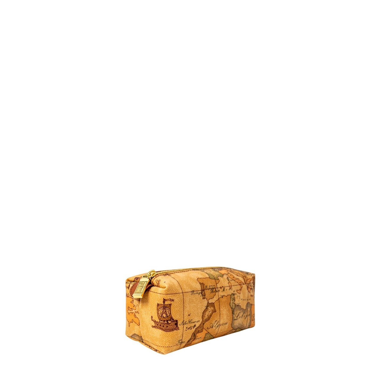 Alviero Martini Prima Classe Borsa Donna Beige Con Cerniera Pelle Cotone Poliestere Piccola 7x17x7 cm Made In Italy