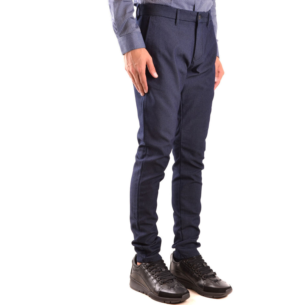 Emporio Armani Pantaloni Uomo Blu Autunno Inverno Cotone Poliestere