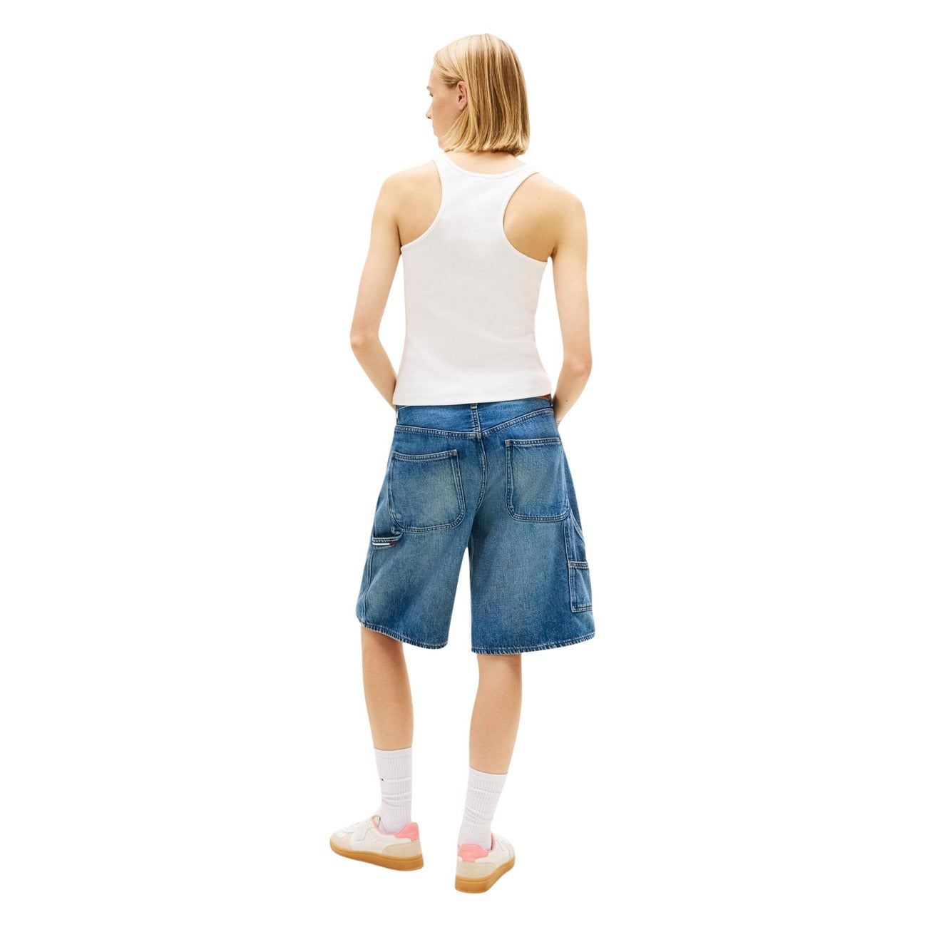 Tommy Hilfiger Jeans Canotta Donna Bianco Cotone Elasticizzato
