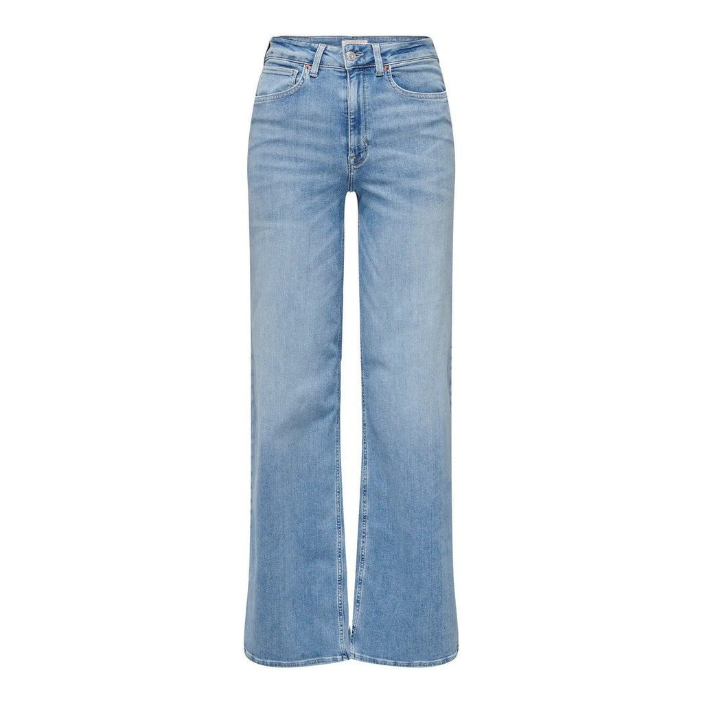 Jeans Donna Only Azzurro Chiaro Vita Media Zip Bottone Primavera