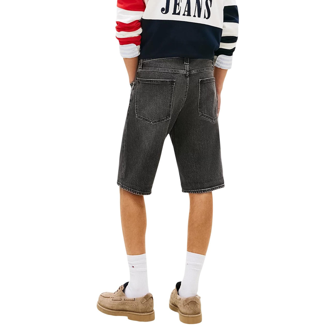Tommy Hilfiger Jeans Bermuda Uomo Nero In Cotone Organico