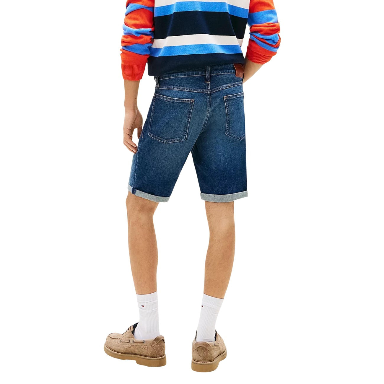 Tommy Hilfiger Jeans Bermuda Uomo Blu Chiusura Zip E Bottone Cotone