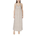 Only Abito Donna Beige Spalline Scollo A V Profondo Primavera Estate