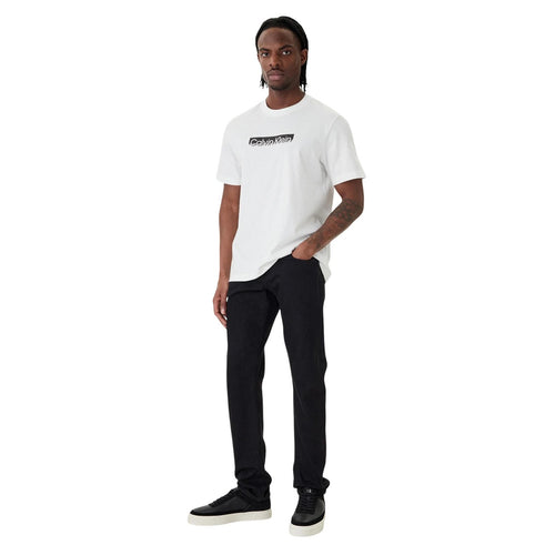 Calvin Klein T Shirt Uomo Cotone 100 Bianco Stampa Girocollo