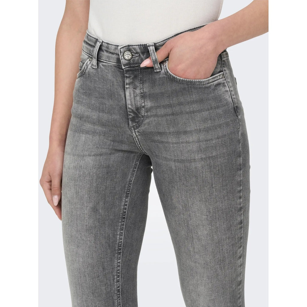 Only Jeans Donna Grigio Vita Alta Stretch Cotone Elastan