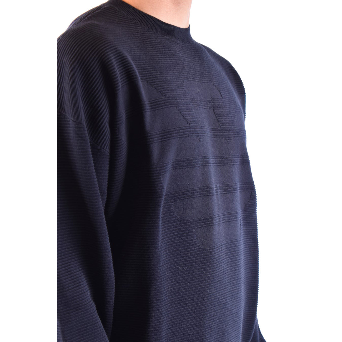 Emporio Armani Maglia Uomo Blu Cotone Maniche Lunghe Girocollo Primavera
