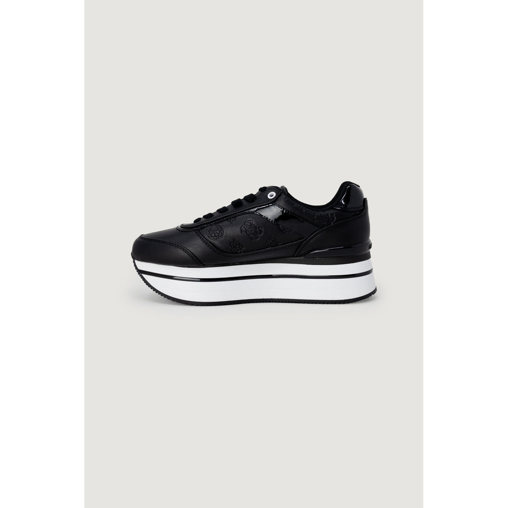 Guess Sneakers Donna Nere In Poliestere 100 Punta Tonda Primavera Estate