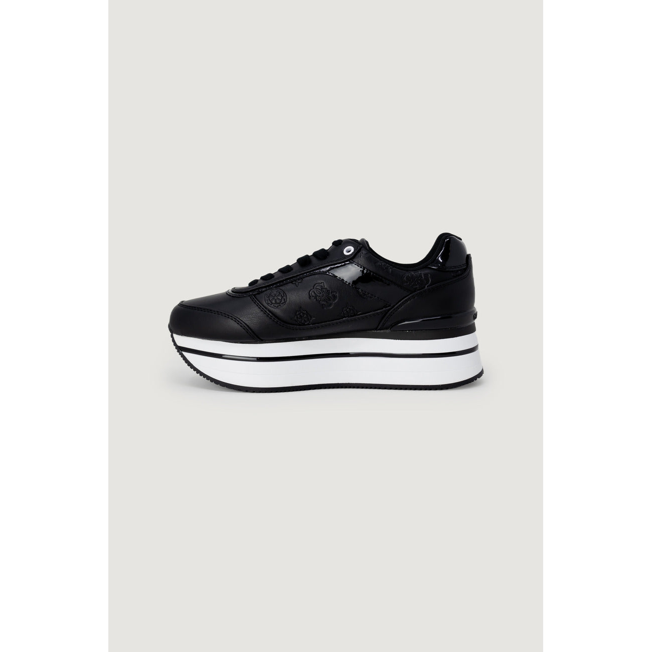 Guess Sneakers Donna Nere In Poliestere 100 Punta Tonda Primavera Estate