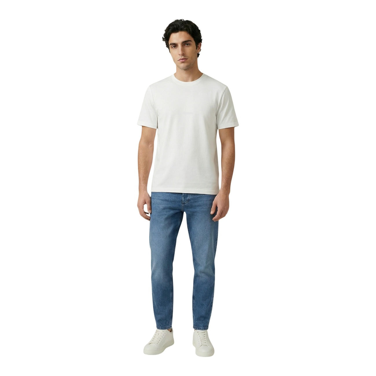 Antony Morato T Shirt Uomo Cotone Bianco Scollo Tondo Maniche Corte