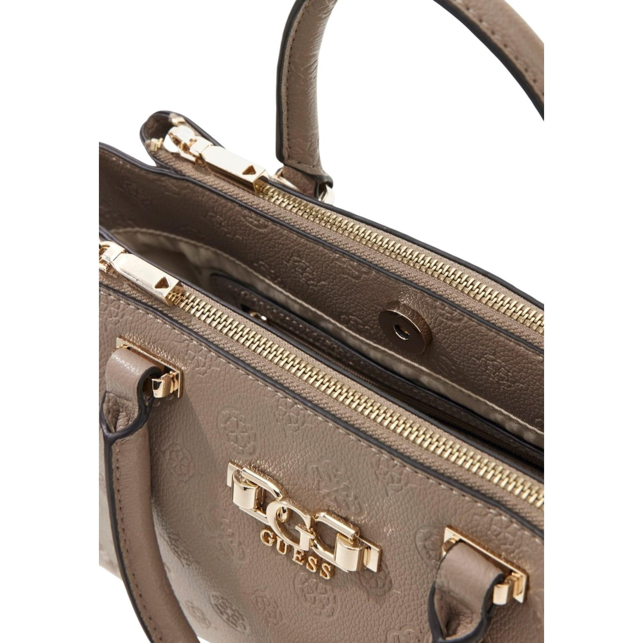 Guess Borsa Donna Beige A Mano Con Tracolla Zip 30x21x11 Cm
