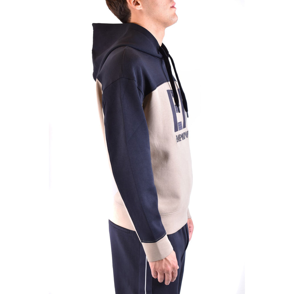 Emporio Armani Felpa Uomo Cappuccio Stampa Multicolore Autunno Inverno Cotone