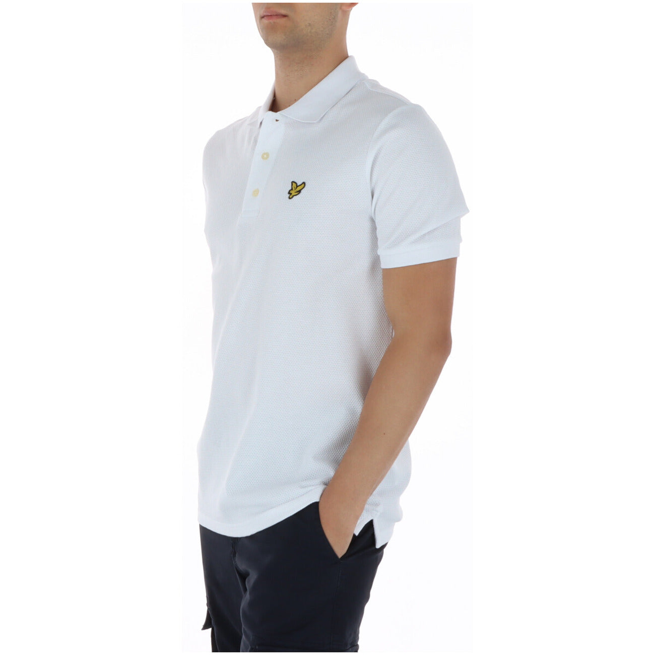 Lyle And Scott Polo Uomo Bianco In Cotone Con Elastan Manica Corta